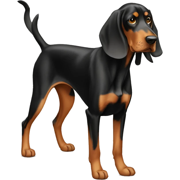 Black And Tan Coonhound Dog Breed Full Body emoji