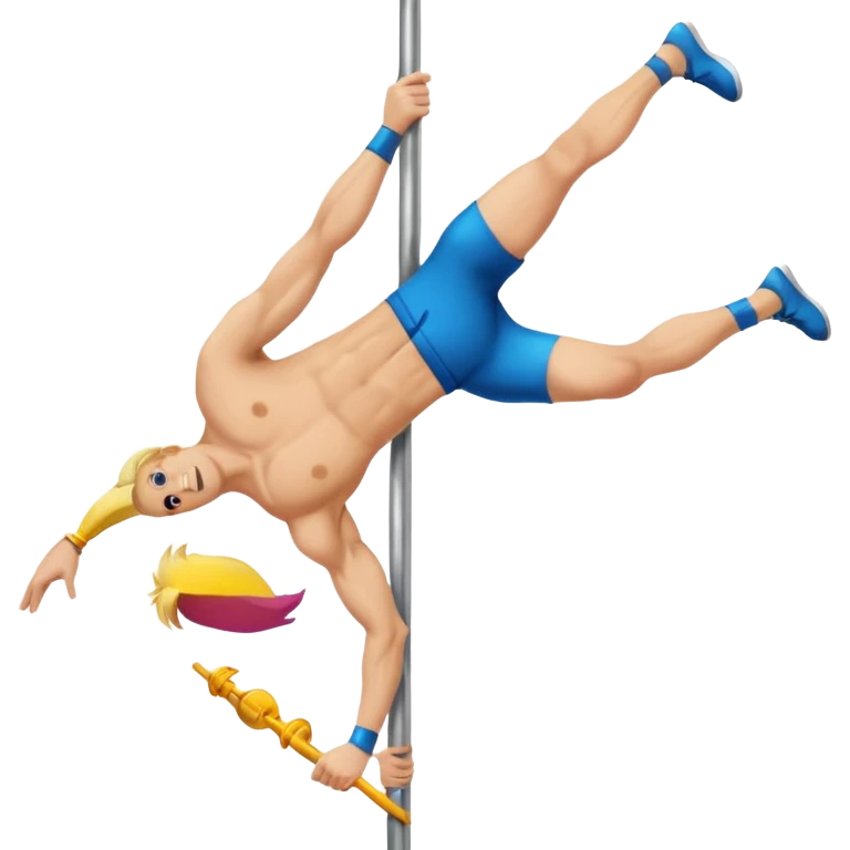 White guy with blonde hair pole dancing  emoji