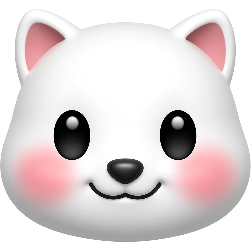 흰색 얼굴의 붉은색 홍조를 하고 있는 귀여운 만화 이모티콘 emoji