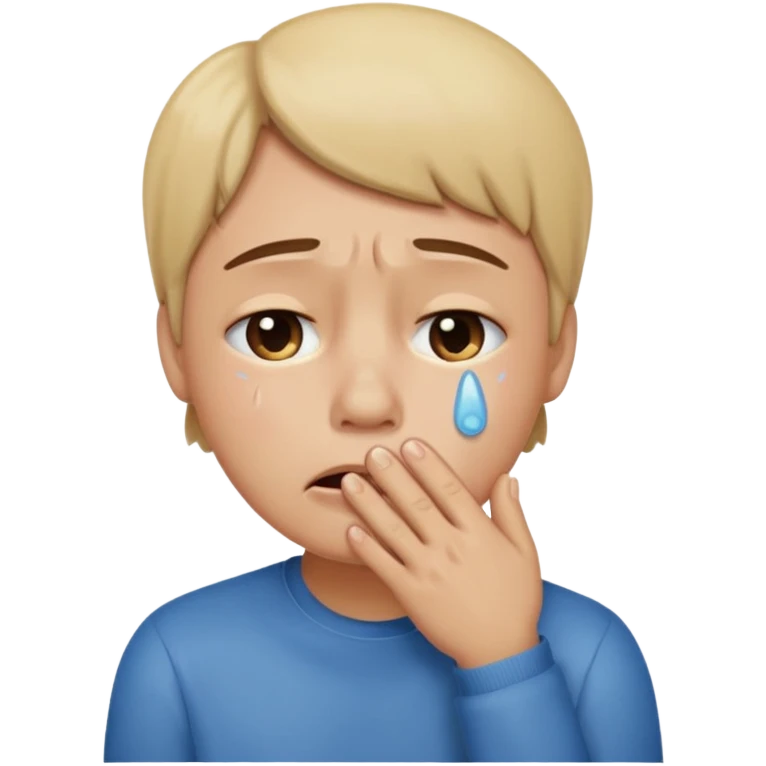 tears with hand on mouth emoji