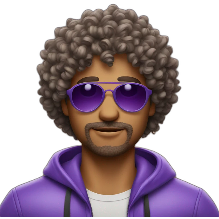 curly-hair-purple-cool-guy-round-star-sunglasses emoji