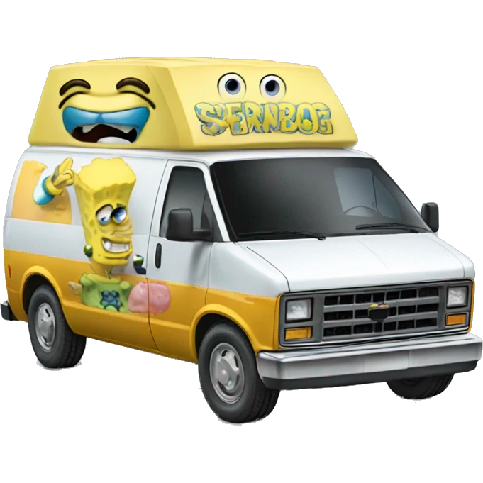 Premium SpongeBob 1985 Chevy Astro delivery van  emoji