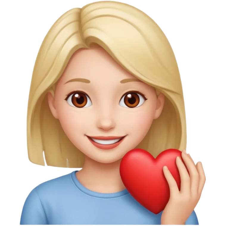 Girl smiling with a heart  emoji