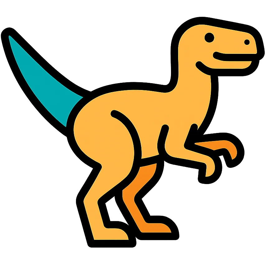 velociraptor color outline icon style emoji