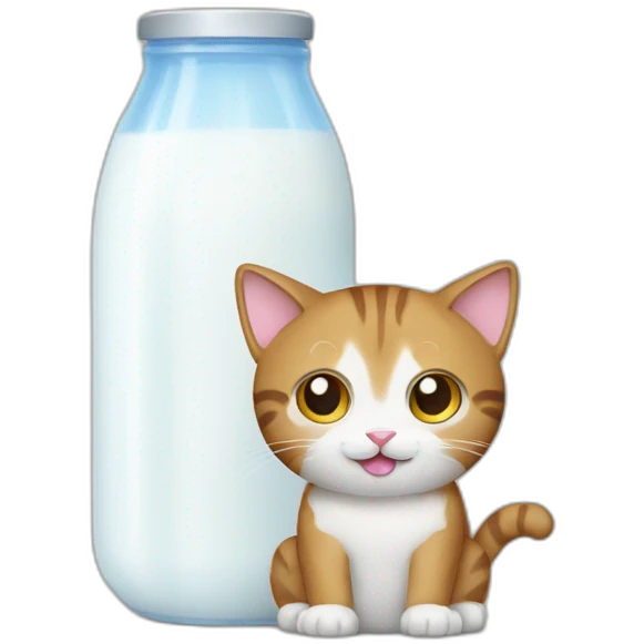 cat with milk emoji