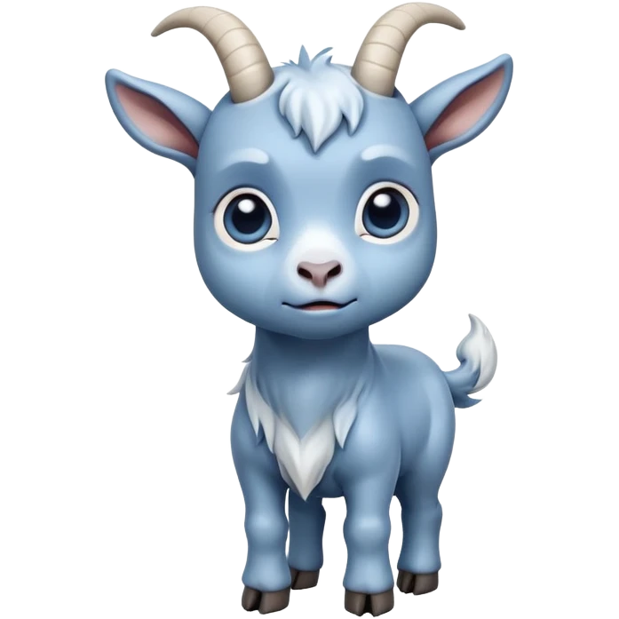 Sad-crying-cute-small-full body-blue goat-looking up emoji