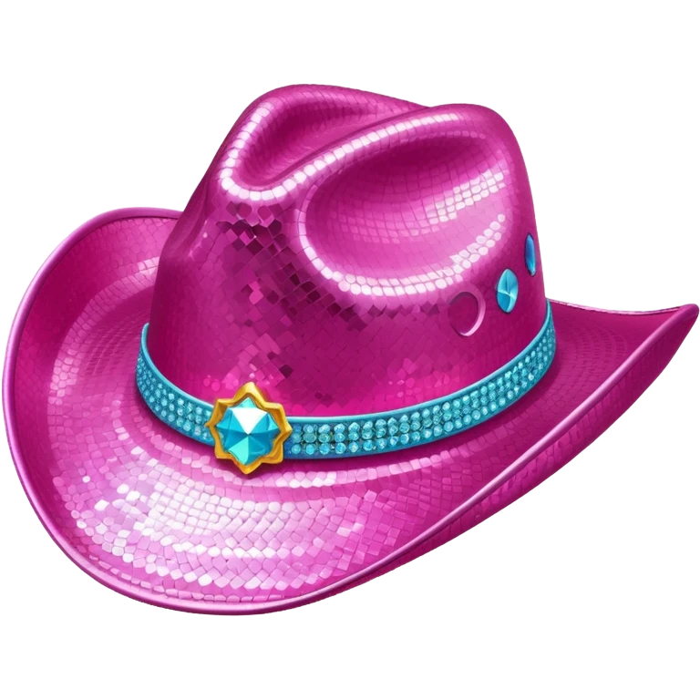 Pink disco cowboy hat emoji