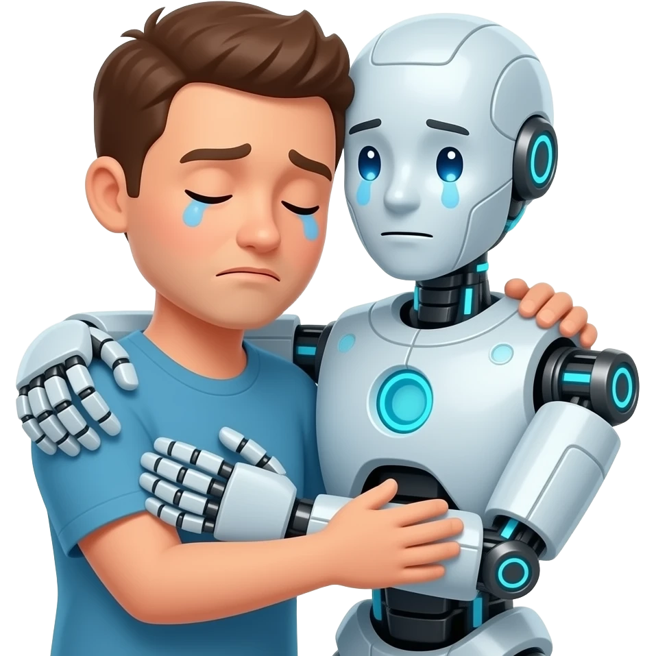 a hug with an ai feeling emoji