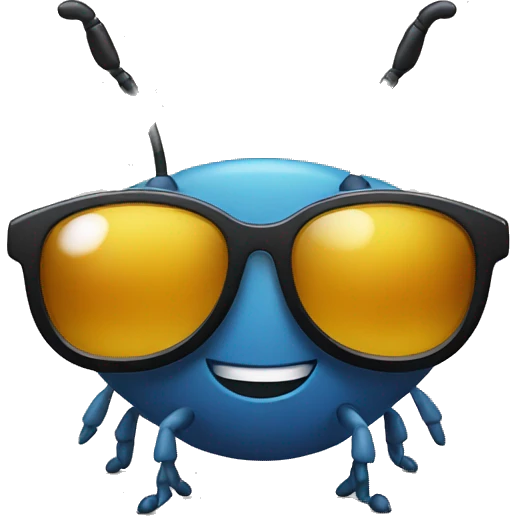 Bug wearing sunglasses emoji