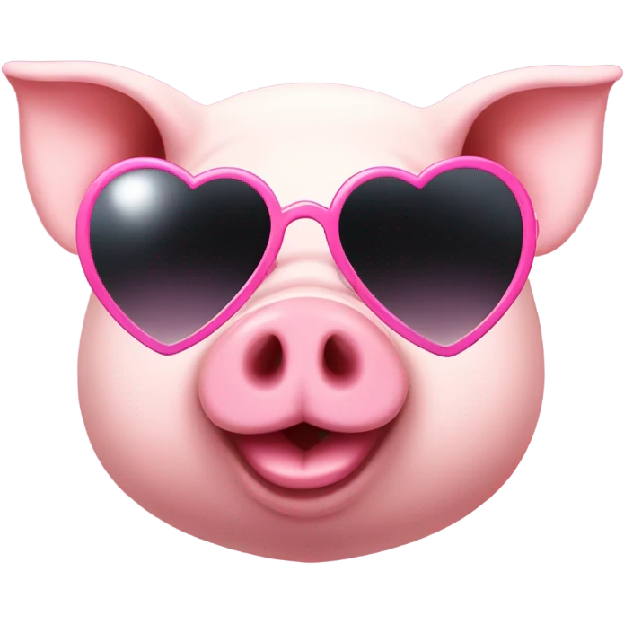 Cute Pig wearing heart sunglasses  emoji