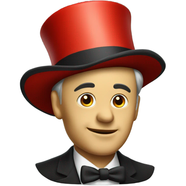 a classic top hat with a red ribbon at the base emoji