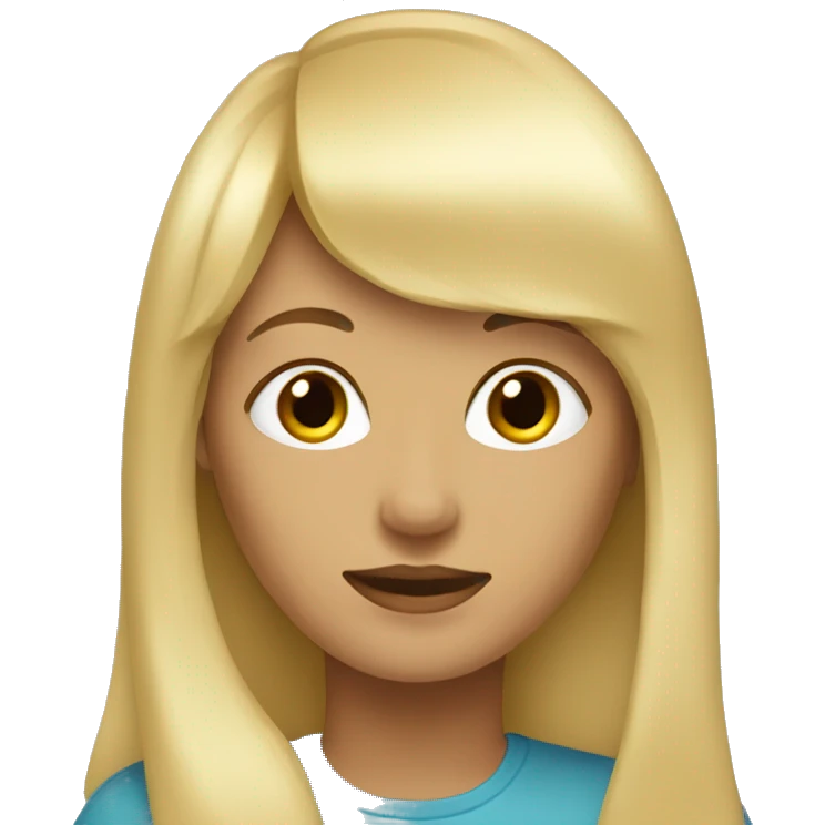 a blond woman with full bangs emoji