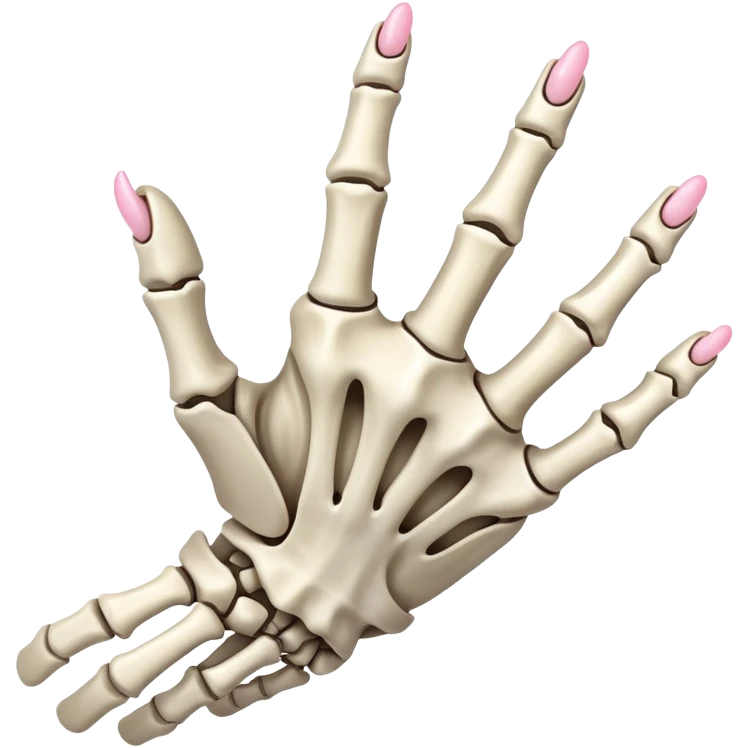 skeleton hand with pinky and ring fingers folded inward emoji