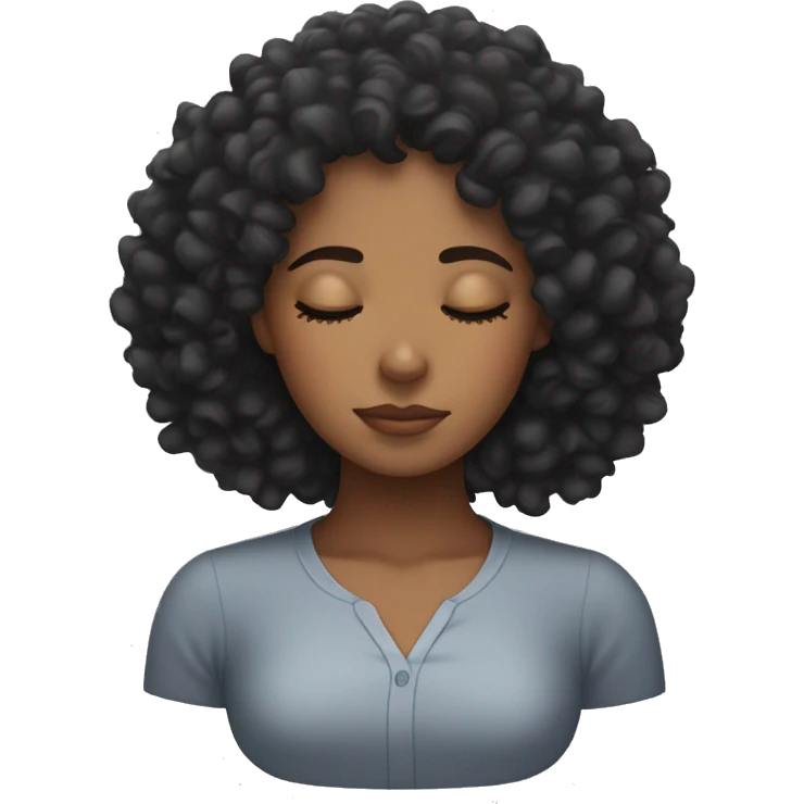 Black curly head girl sleeping emoji