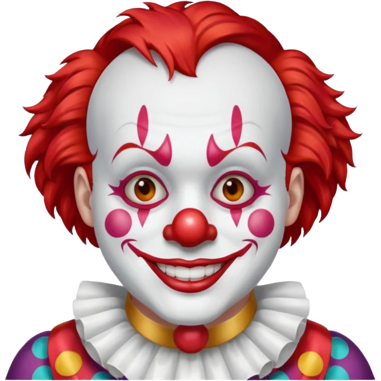 red glitter clown emoji