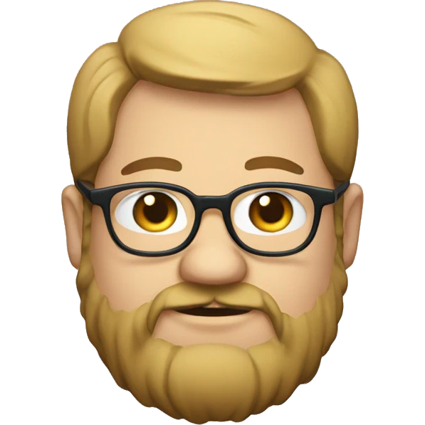 a fat nerd with glasses and a beard, emoji