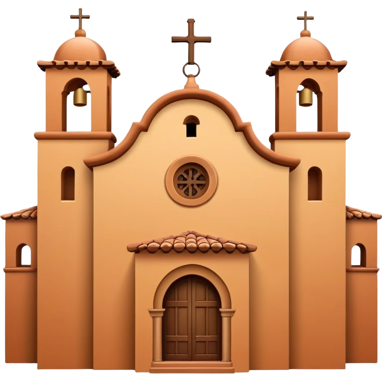 Spanish mission style house with bell tower, arches, and clay tile roof emoji