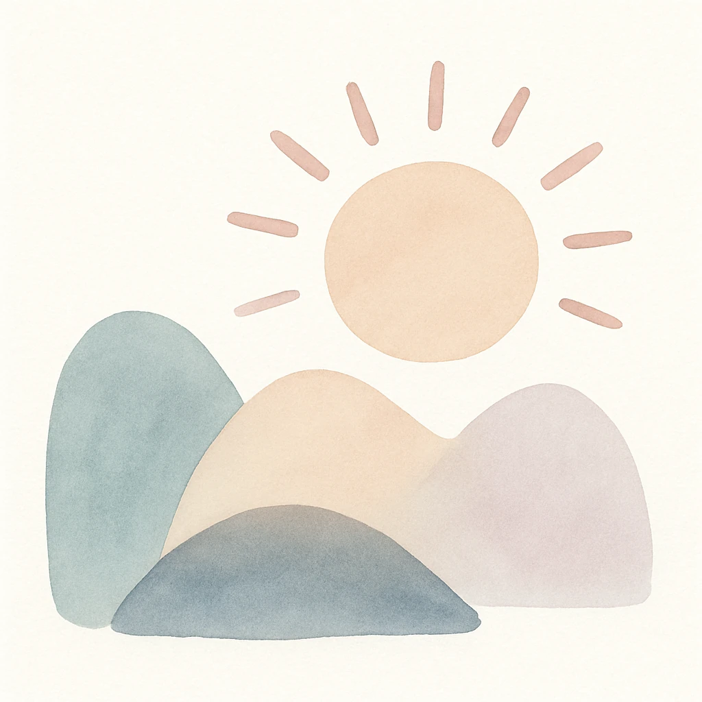 sunshine watercolor art style emoji