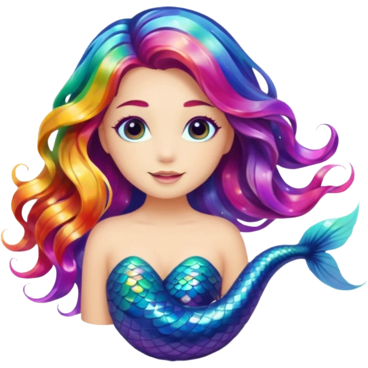 Iridescent mermaid hair emoji