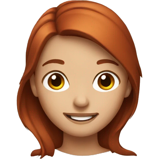 smiling girl with auburn hair emoji