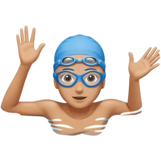 person swimming laps in pool zoomed out showing lap swiming  emoji