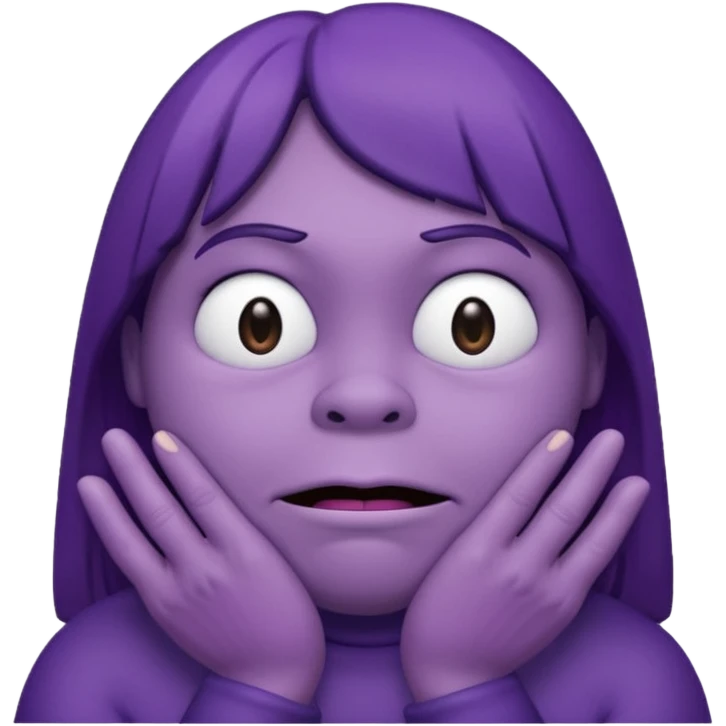 Grimace face, half frown with a side eye and hands clasped together emoji