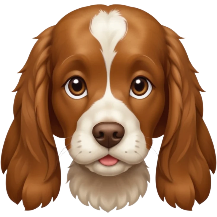 Russian Cocker Spaniel with a curious expression emoji