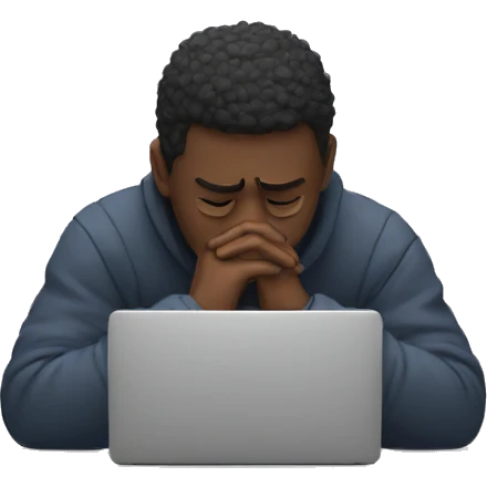 sad person with laptop emoji