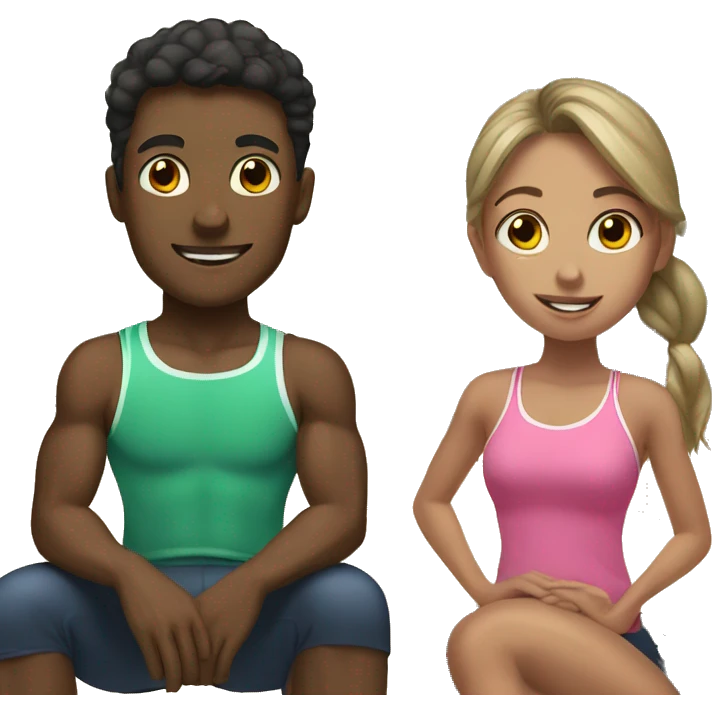 Boy and girl in gym emoji