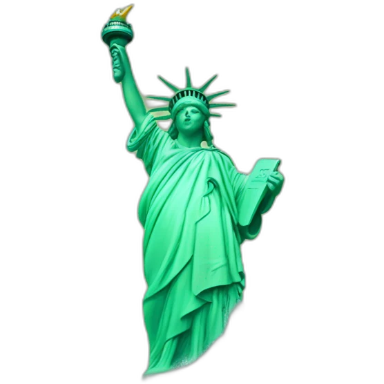 statue of liberty with legs surfering on a big wave emoji