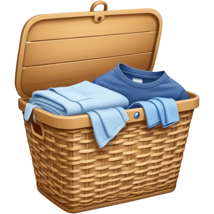laundry basket with clean clothes emoji