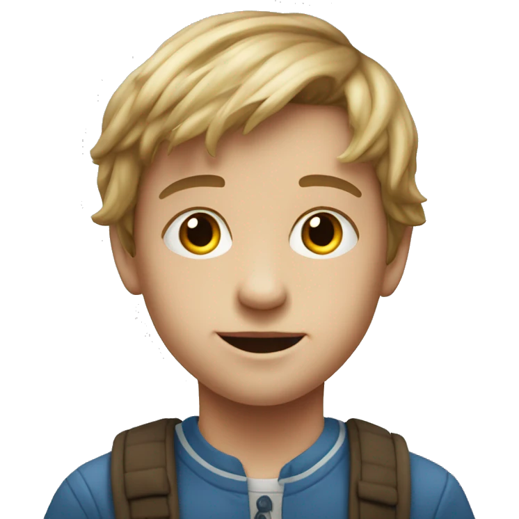 realistic portrait of a boy that looks like a photo from my library emoji