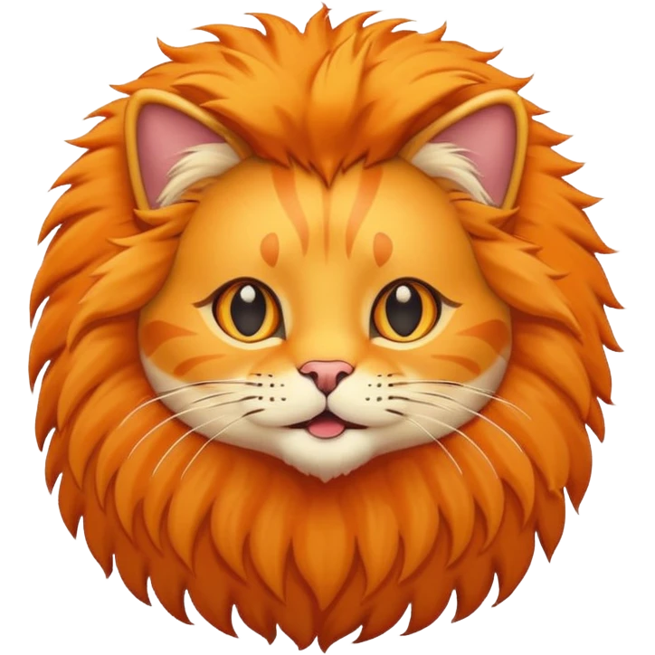 playful cat with a lion's mane emoji emoji