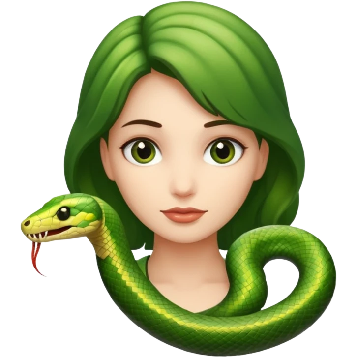 a girl with a snake emoji