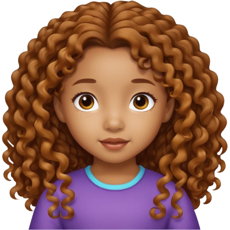 5 year old blasian girl with long brown curly hair emoji