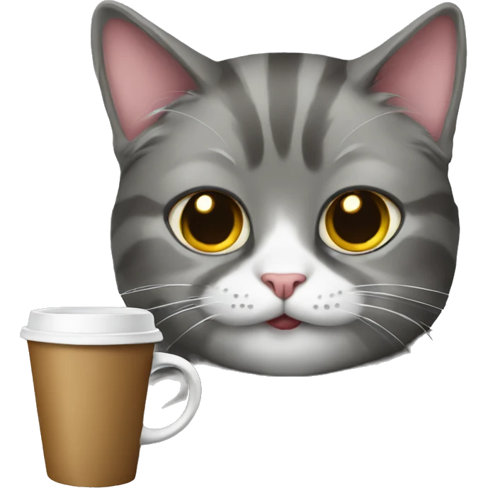 Cat drink coffee emoji