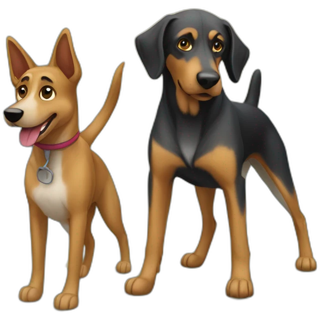 coonhound and German shepherd mix dog walking emoji