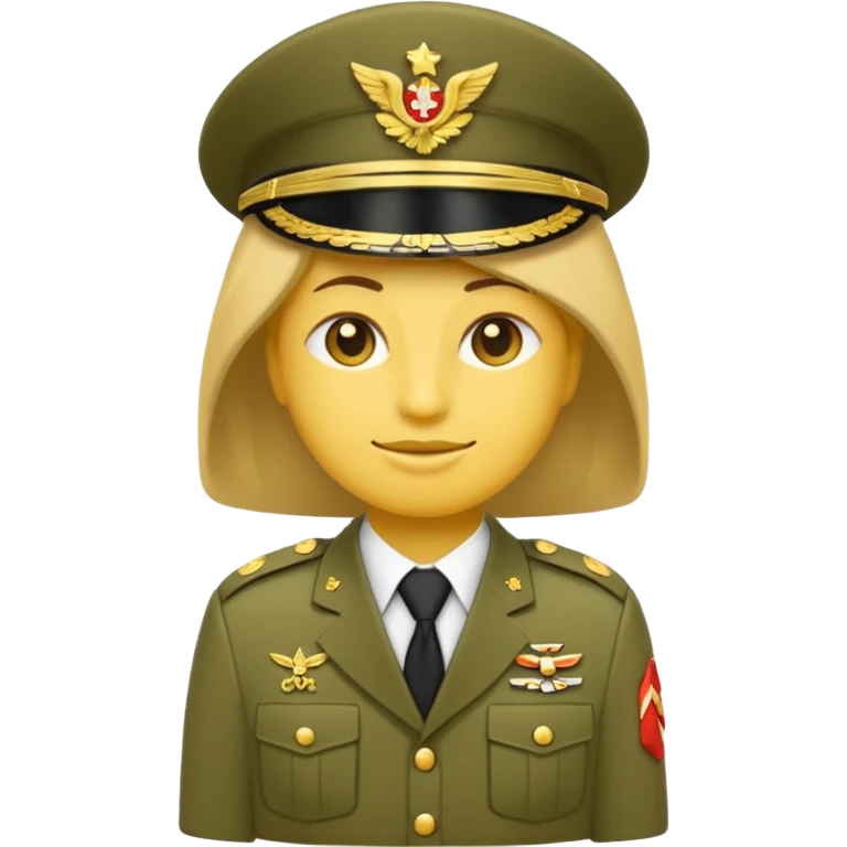 Eine salutierenden Emoji (Hautfarbe: weiß) in Armee Klamotten emoji