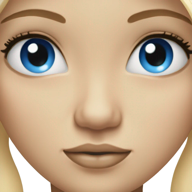 blonde blue eyed girl with long eyelashes emoji