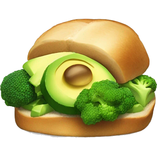 chicken and broccoli and avocado toast emoji