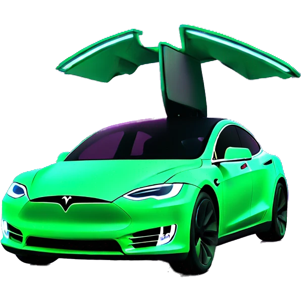 tesla in neon color battery glow emoji