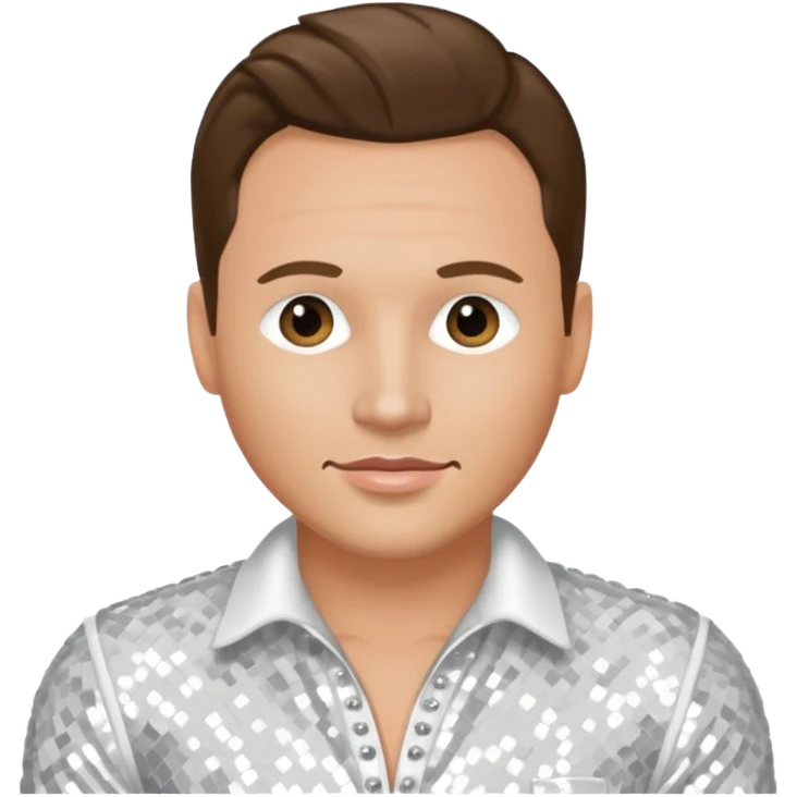 Drew Lachey from 98 Degrees with white sequin outfit emoji
