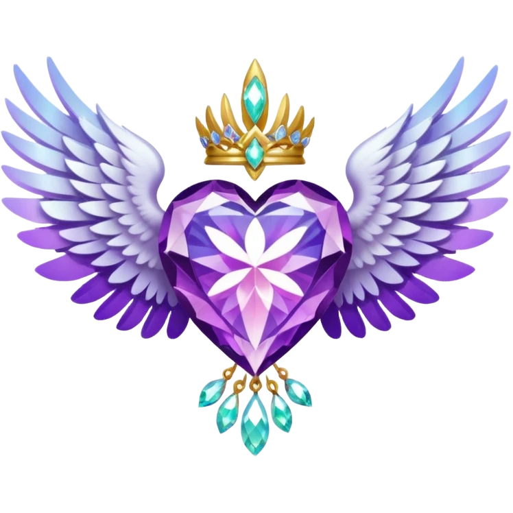 holy emblem with white wings and purple diamond in the middle emoji