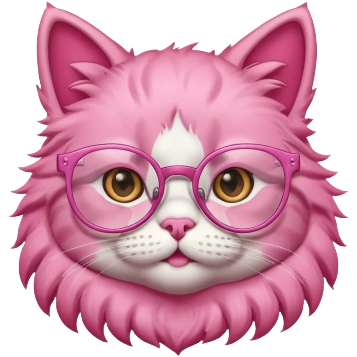 pink cat with glasses emoji