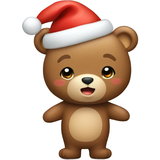 cute bear wishing merry Christmas  emoji