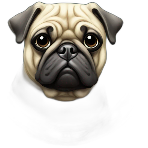 A cyberpunk pug in Art Nouveau style during 1910 emoji