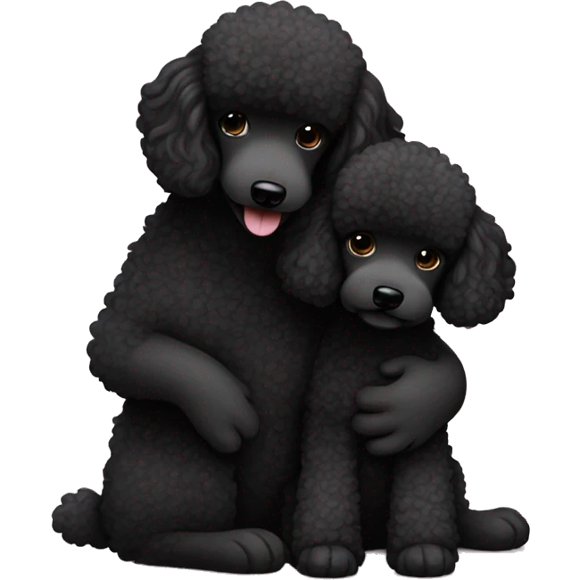 Black Poodle hug emoji