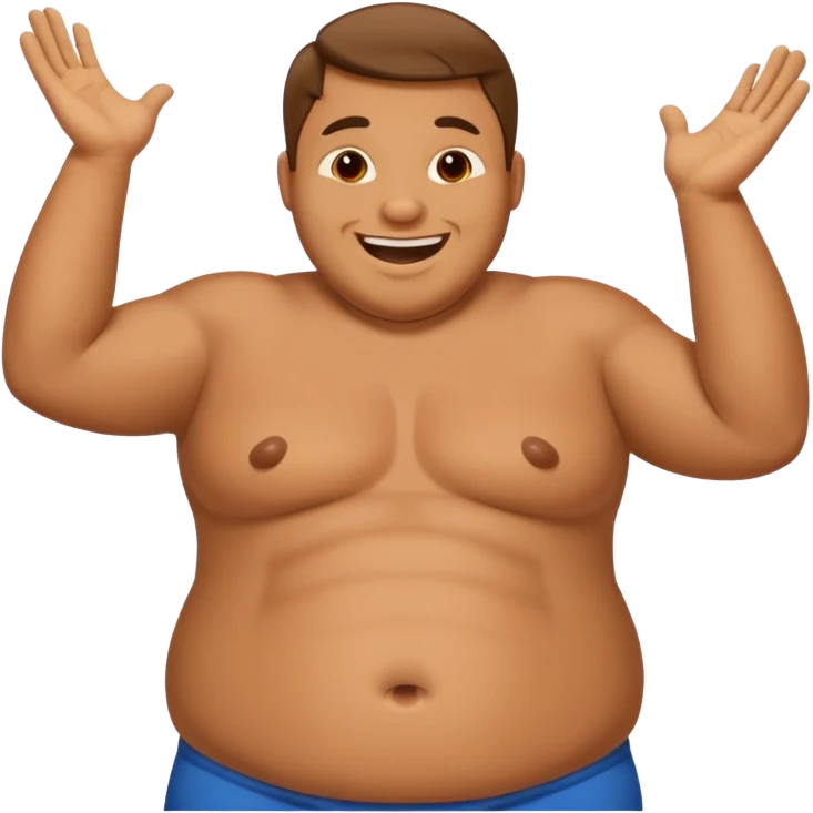 guy slapping his fat belly and he is in glee emoji