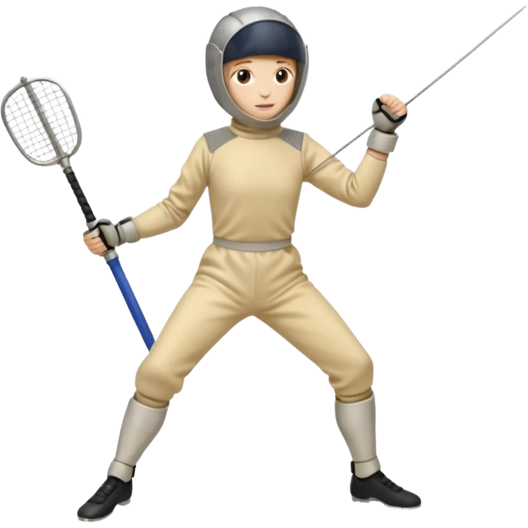 A person wearing fencing equipment with their entire body emoji