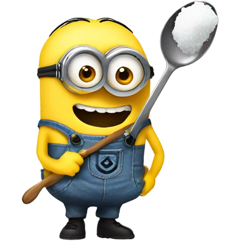 Minion heating up suger on a spoon emoji
